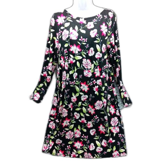 J. Jill Dresses & Skirts - J.Jill Weaver Collection Women's Medium Midi. Black Floral. Long Sleeve........